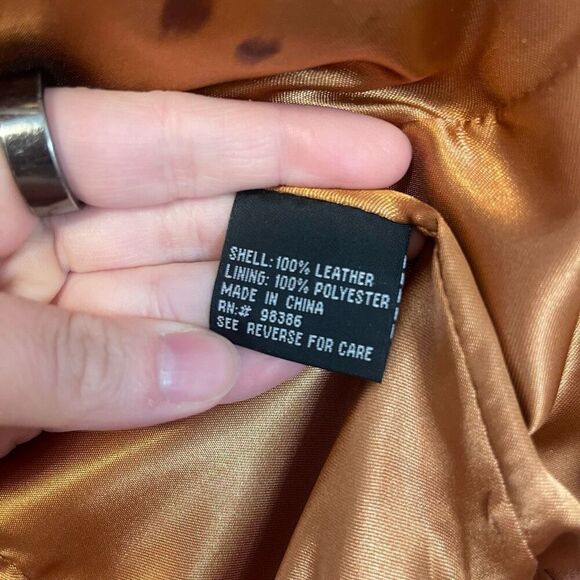 Vintage In Suede Metallic Cooper Leather Jacket Size Medium - Picture 3 of 8